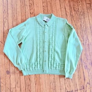 HUF Lime green button up cardigan